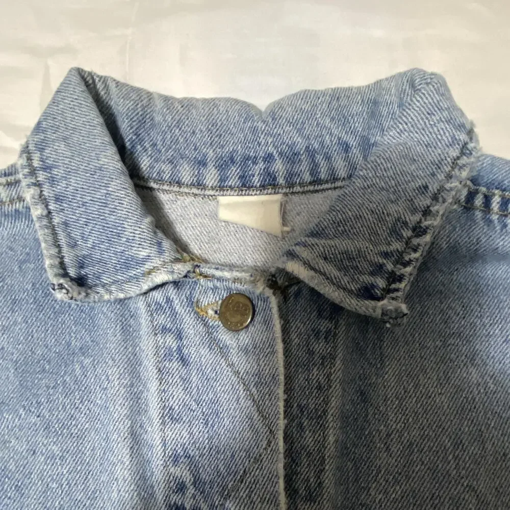 Lee Men's Blue Jean Jacket Button Front Pockets Chest 42 Short Point Collar